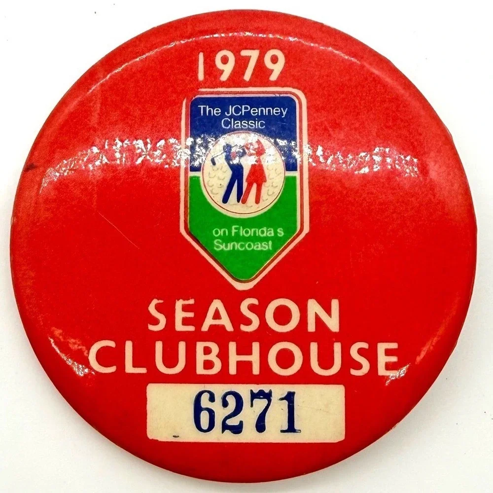 The JCPenney Classic 1979 Season Clubhouse Golf Button Pin Badge‎ Outdoors VTG
